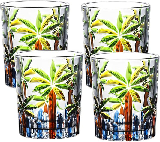 10oz Whiskey Drinking Glasses Set of 4,Crystal Wine Glasses Rock Glass Cups | Glass Whiskey Rock Tumblers for Men,Old Fashioned Glassware Sets for Cocktail Bourbon and Whisky by Unknown