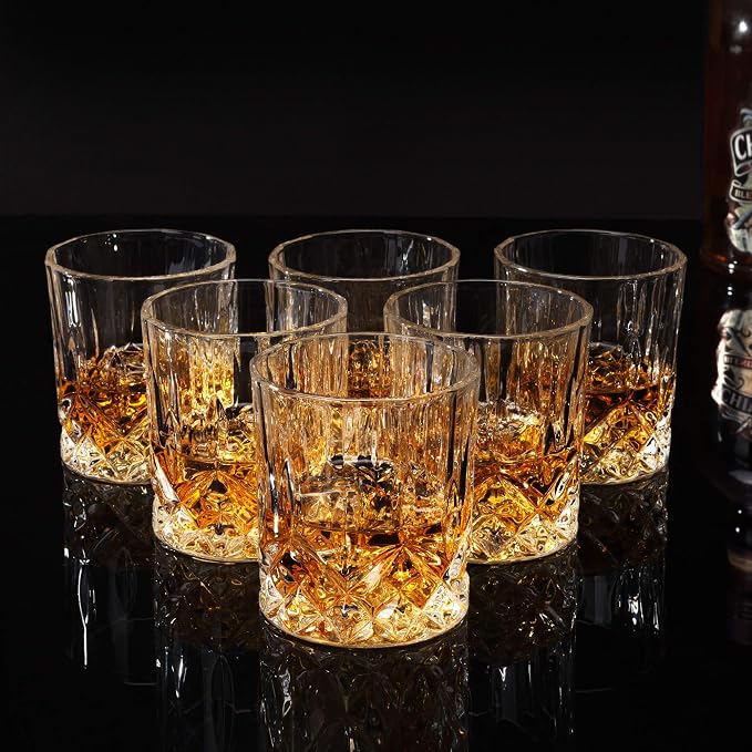 KANARS Whiskey Glasses Set of 6 with Elegant Gift Box for Liquor Scotch Rum | 10 Oz Premium Old Fashioned Crystal Glass Tumbler Bourbon Gifts for Birthday Thanksgiving Christmas Housewarming - Image 3