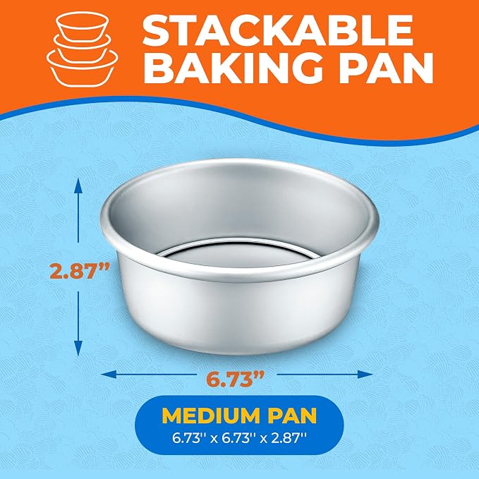 Emporio Kitchen Baking Pan - Anodized Aluminum Round Cheesecake Pan 6’', Pressure Cooker and Air Fryer Compatible, Recipe Booklet Included, PFAS, CFC, PTFE, or PFOA Free, Oven Safe (Up To 500° F) - Image 2