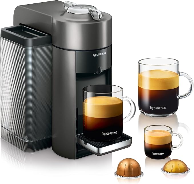Nespresso Vertuo Coffee and Espresso Machine by De'Longhi, 54 ounces, Titan, Grey - Image 6