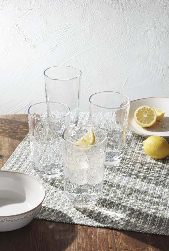 Lenox Homespun Clear Tall Highball Glasses, 20oz, Set of 4 | dishwasher safe | classic tall design | everyday drinkware for gatherings | 6 inch, 20oz, gift for women - Image 5