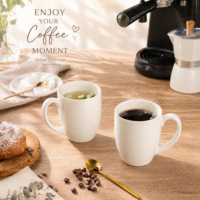AmorArc 12 OZ Coffee Mugs, Matte Coffee Cups with Large Handle for Man, Woman, Ceramic Coffee Mugs Set of 12 for Latte/Cappuccino/Cocoa/Milk, Dishwasher & Microwave Safe - Image 5