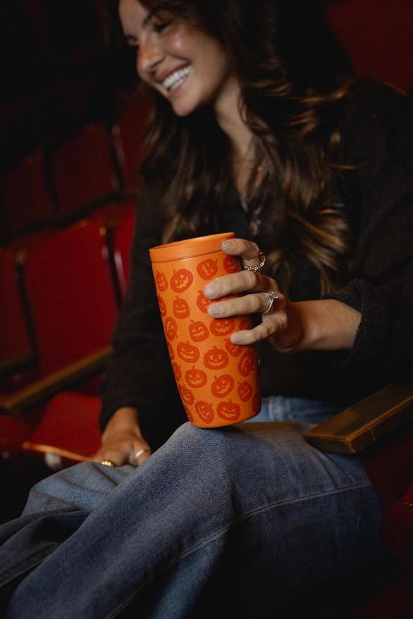 Simple Modern Halloween Travel Coffee Mug 360° Lid | 16oz | White | Voyager Ceramic-Lined Insulated Stainless Steel Coffee Tumbler, Iced Coffee Cup, Mug with Lid | Fits Cupholder, Winter White - Image 2