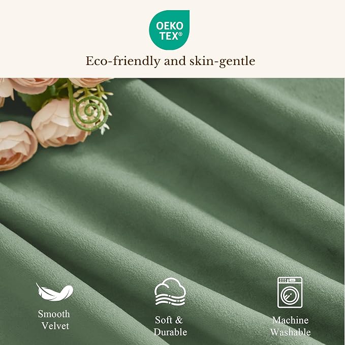 Sage Green Valance for Windows 52x18 Inch 1 Panel | 300GSM Super Soft Fabric, Wavy Sage Kitchen Valance, Aesthetic Window Treatment Decor for Bathroom, Farmhouse, Bedroom - Image 8