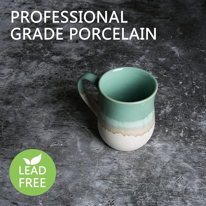 Bosmarlin Large Ceramic Coffee Mug, 20 Oz, Big Tea Cup for Office and Home, Dishwasher and Microwave Safe(20 Oz, Mint Green) - Image 3