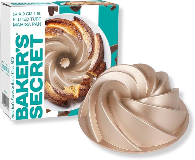 Baker's Secret Nonstick Fluted Cake Pans, Perfect for Fluted Cakes, Die Cast Aluminum Cake Pans, 2 Layers Non-stick Coating For Easy Release, Cake Pan - Cast Aluminum Collection (Marissa) - Image 4