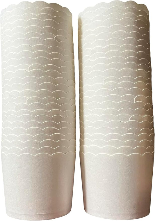 Paper Baking Cups, Greaseproof Disposable Cupcake Liners (White, Large Cups (50-Pack)) by Bake-In-Cup