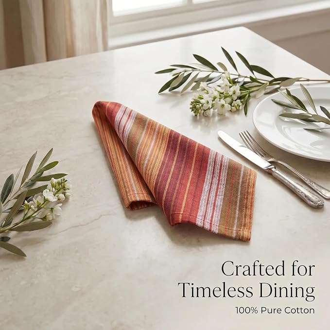 Urban Villa Cloth Napkins Cotton 20x20 (Set of 12) Fall Dobby - Image 8