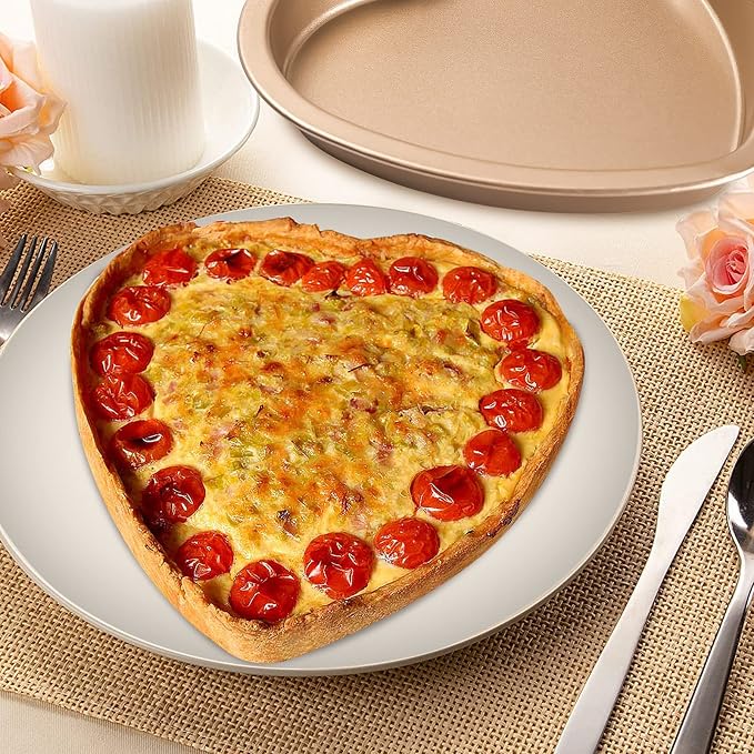Yomvzake Heart Shaped Cake Pan, 8 Inch Heart Shollow Baking Sheet Cake Tray for Valentine's Day Cake Cookie Baking - Image 7