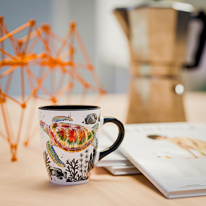 Color Changing Sea Turtle Coffee Mug 12oz – Heat Sensitive Ceramic Cup with Ocean Reef & Coral Design, Coastal Beach Theme Mug, Unique Christmas Holiday Birthday Gift for Turtle Lovers, Men & Women - Image 7