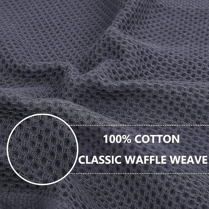 Homaxy 100% Cotton Waffle Weave Kitchen Dish Towels 12-Pack, Mixed Color | 13 x 28 Inches, Ultra Soft Absorbent Dish Towels, Quick Drying Cleaning Towels - Image 2