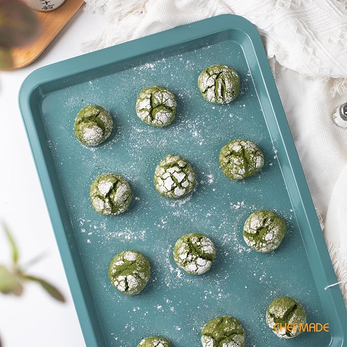 CHEFMADE Sheet Pan, 15 Inch Nonstick Carbon Steel Baking Cookie Pan | 9.8 x 14.9 Inch Bottom Size, Fits Standard Ovens, Warp Resistant, Easy Release (Green) - Image 3