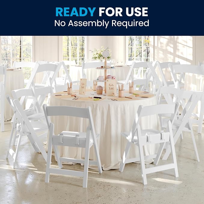 Flash Furniture Hercules Series Kids Padded Folding Chairs for Children, Children's Event Seats with 264-lb. Static Weight Capacity, Set of 10, White - Image 9