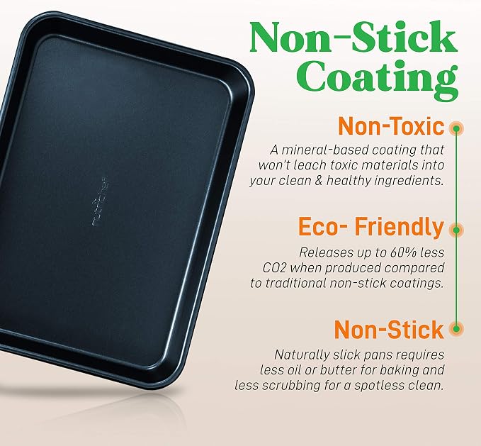 NutriChef 16-Piece Baking Pan Set, Non-Stick Cookie Sheet Bakeware, Durable Food-Grade Metal, Easy-to-Clean Oven Trays, Dishwasher Safe, Includes 8 Large (15.7") & 8 Medium Pans (13.4"), Blue Diamond - Image 4