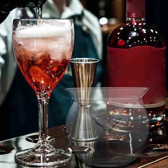 PATKAW Creative round Cocktail Cup Made of High Borosilicate Material, Easy to Hold and Clean, for Home or Dessert Shop Use, Practical Glassware for Chilled Drinks - Image 5