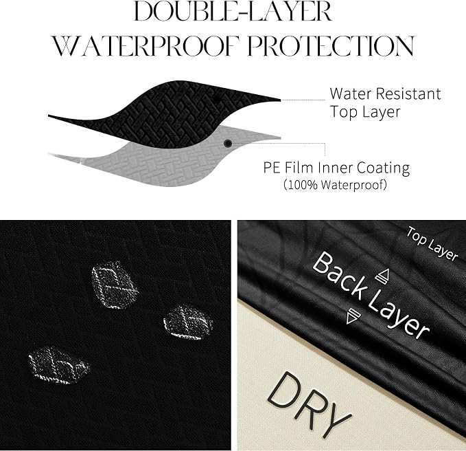 MOSAYT 100% Waterproof Dining Room Chair Covers Set of 6, Super Fit Stretch Jacquard Parson Chairs Slipcovers Removable Washable Chair Seat Protectors for Home, Kitchen, Banquet (Black) - Image 3