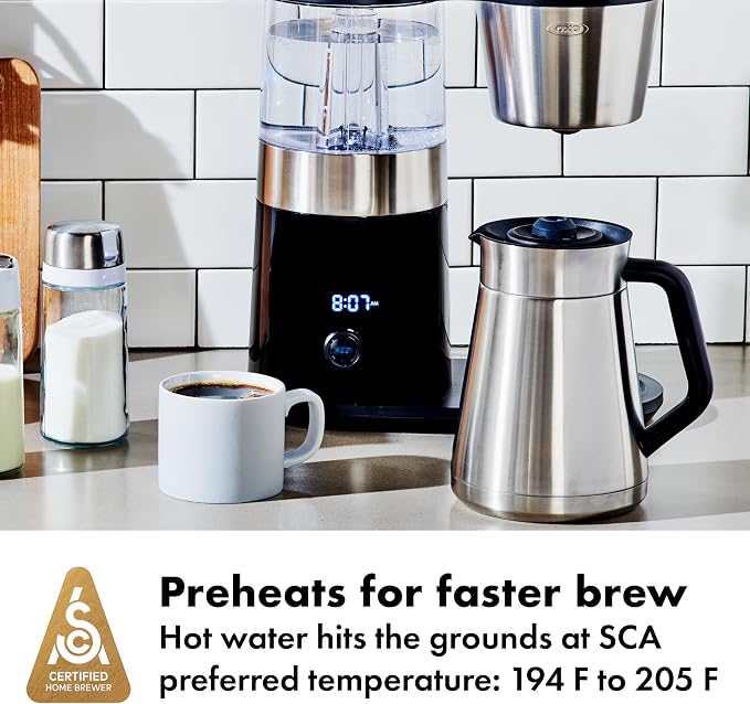 OXO Brew 9-Cup Drip Coffee Maker – Programmable Machine, Stainless Steel | Stainless Steel, Single Serve Or Full Carafe Option, SCA Certified Home Brewer, Temperature Controlled, Rainmaker Shower Head - Image 2