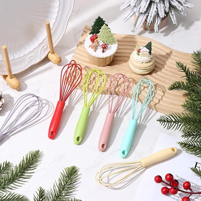 36Pcs Christmas Whisk Gift Silicone Whisk for Cooking Mini Whi-sk Baking Gifts Sets Milk Egg Frother for Blending Whisking Beating Stirring Baking