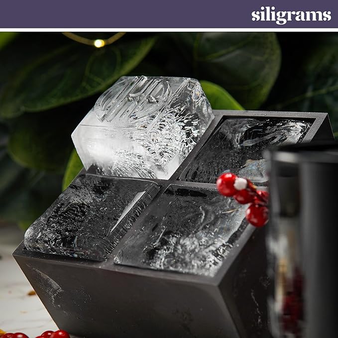 Siligrams Personalized Silicone Ice Cube Mold - Custom Ice Molds for Cocktails, Whiskey & Other Drinks - Great Customizable Gift (6 Cubes - Square)