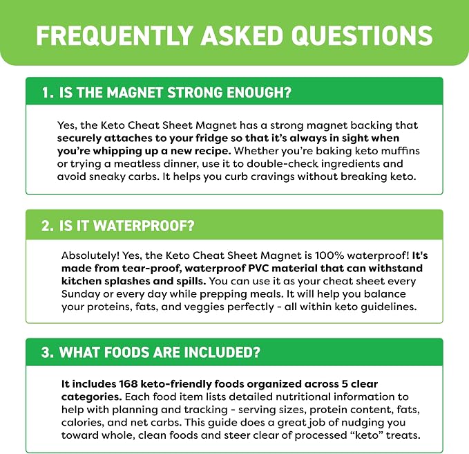 Keto Cheat Sheets Magnets Booklet - Keto Cookbook Meal Plan - Keto Diet Book for Beginners Over 60 - Keto Food Book Magnetic Chart - Weight Loss Low Carb Ketogenic Diet - Keto Food List Charts - Image 9