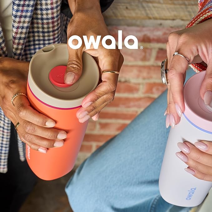 Owala SmoothSip Slider Insulated Stainless Steel Coffee Tumbler, Reusable Iced Coffee Cup, Hot Coffee Travel Mug, BPA Free 20 oz, Purple/Pink (Crochet Queen) (Pack of 8) - Image 5