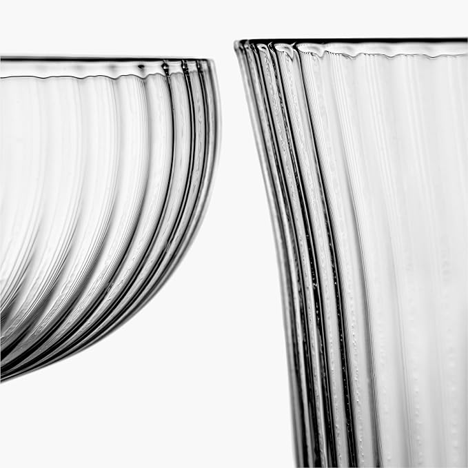 Serax Large Whiskey Glasses Drinking Set of 4 | Inku Glassware by Sergio Herman | Clear Glass Tumbler Cups without Lids | Home Essentials, Cocktail Glasses | Whisky, Beer, Juice, Water - Image 7