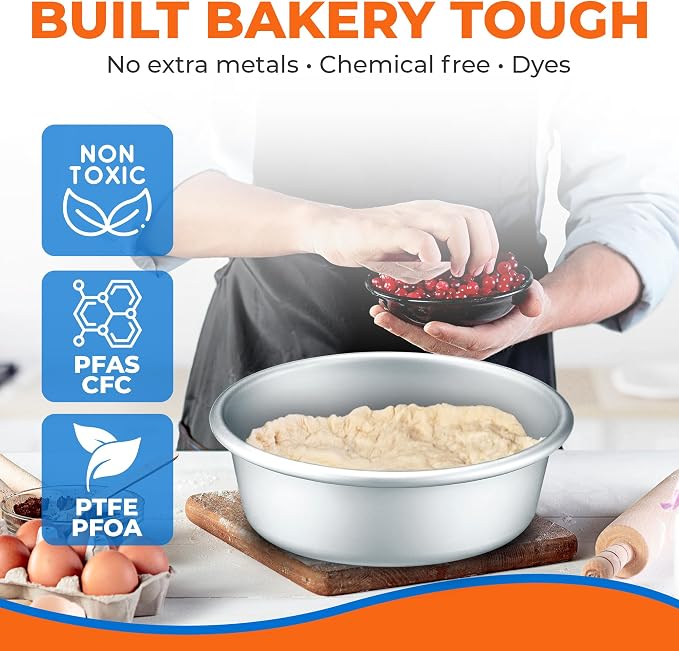 Emporio Kitchen Baking Pan - Anodized Aluminum Round Cheesecake Pan 6’', Pressure Cooker and Air Fryer Compatible, Recipe Booklet Included, PFAS, CFC, PTFE, or PFOA Free, Oven Safe (Up To 500° F) - Image 5
