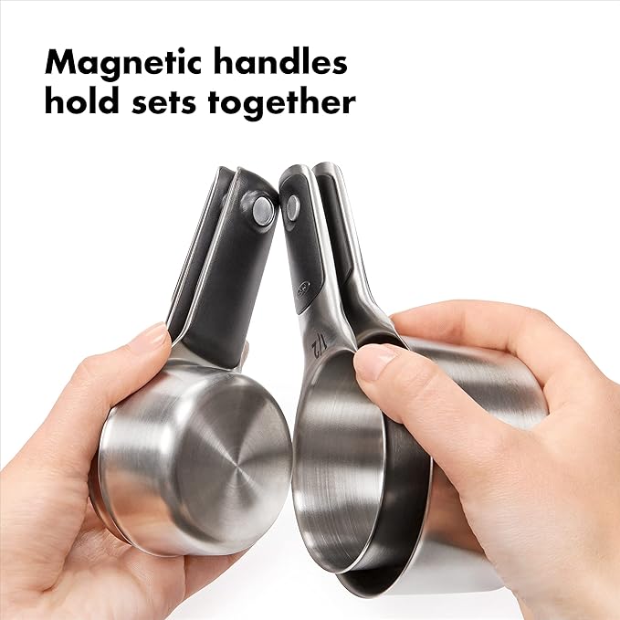 OXO Good Grips Stainless Steel Measuring Cups and Spoons 8-Piece Set, 4 Cups and 4 Spoons