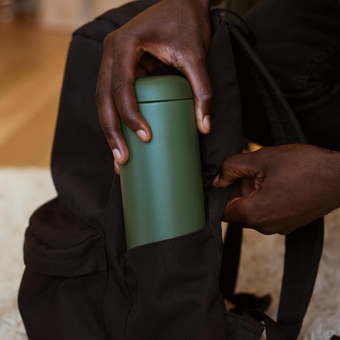 Fellow Carter Move Ceramic Lined Travel Coffee Mug 16 oz - Leak-Proof Lid | No Metallic Taste, Dishwasher Safe, Hot 12Hr Cold 24Hr, Stainless Steel Tumbler, BPA-Free, Fits Cup Holders, Cargo Green - Image 2