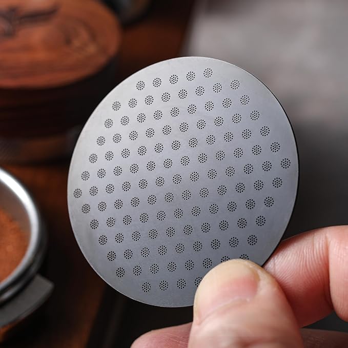 58mm Puck Screen for Espresso Portafilter Basket - Premium Stainless Steel Espresso Filter Ultra-Thin Design Coffee Screen (58.35mm, Black)