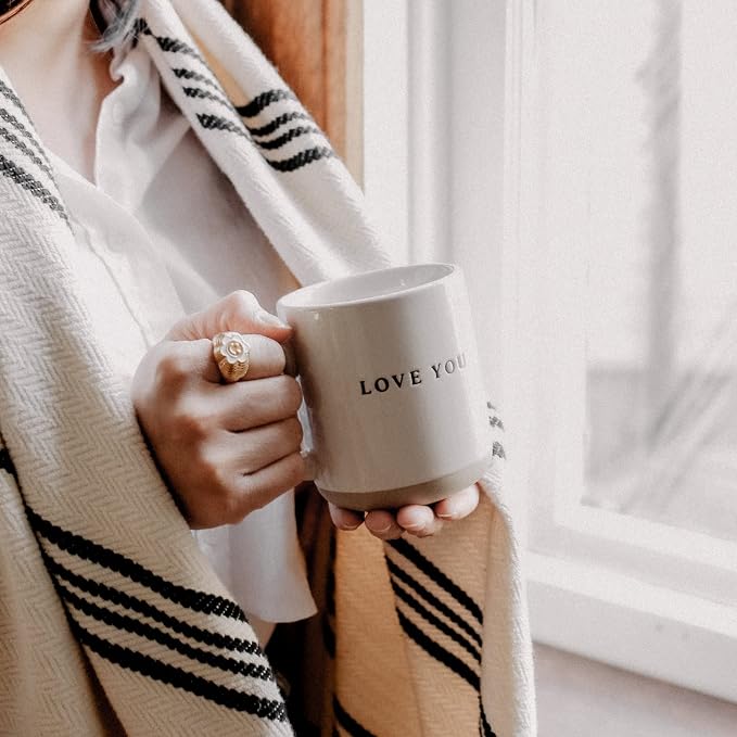 Sweet Water Decor Love You Stoneware Coffee Mugs - 14Oz Cute Mugs for Hot & Cold Drinks - Dishwasher & Microwave Safe - Gift for Special Someone - Ideal for Espresso & Tea Lovers - Image 6