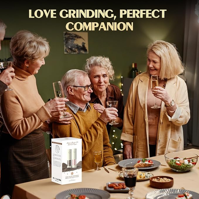 Salt and Pepper Grinder Set Electric Adjustable Coarseness Salt Pepper Grinder Shakers House Warming Gifts Automatic Battery Pepper Mill Shakers Gifts for Women Wedding Registry Must Haves - Image 6