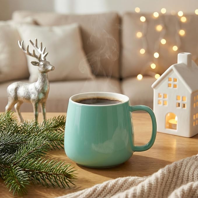 Teocera Coffee Mugs Set of 4-12oz Chip-Resistant Ceramic Cups with Ergonomic Handle | Dishwasher & Microwave Safe Mint Green Mugs | Keeps Beverage Hot, Perfect for Family Kitchen & Holiday Gifts - Image 2