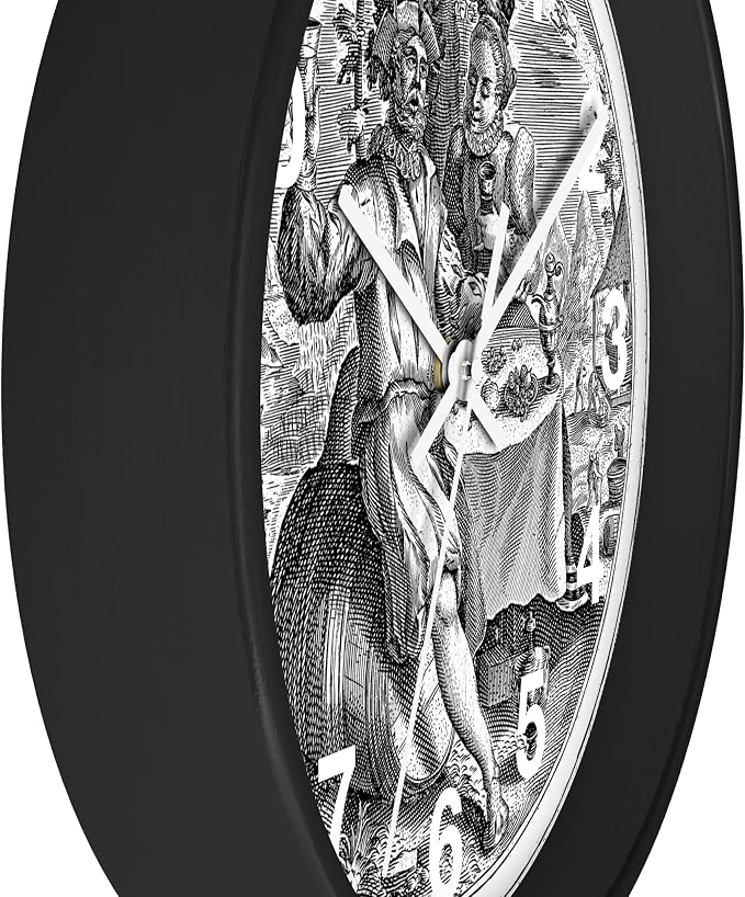 Mozingo ~ Wine Clock for Kitchen Bar Wall It's Wine O'clock Silent Time Gift Home Decor Made In USA, 10" (Hour Marks - Numbers, Clock Frame Color - Black, Wine Theme #02) - Image 2