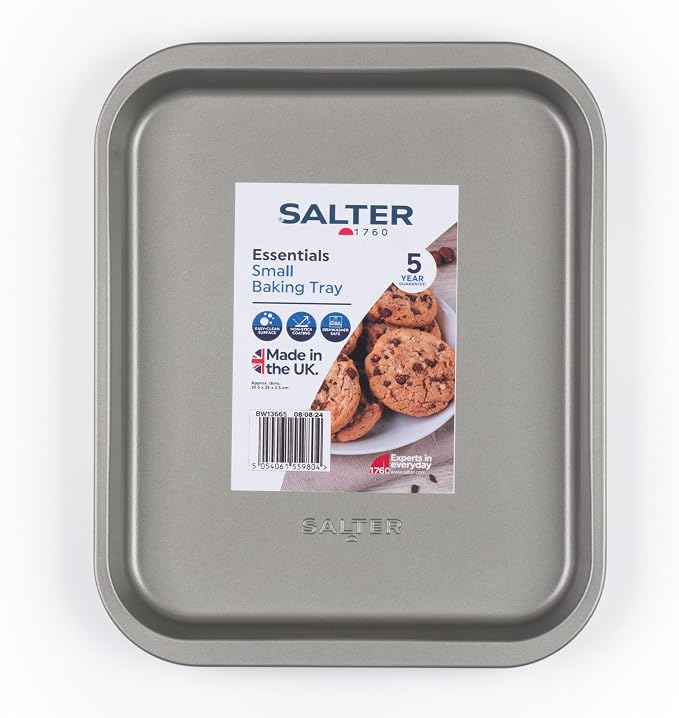 Salter Essentials Baking Tray 31 Cm, Carbon Steel Non Stick Oven Sheet | Rectangular pan shape, Pfoa Free coating, Dishwasher Safe, Even heat distribution, Suitable For Pastries Cookies - Image 9