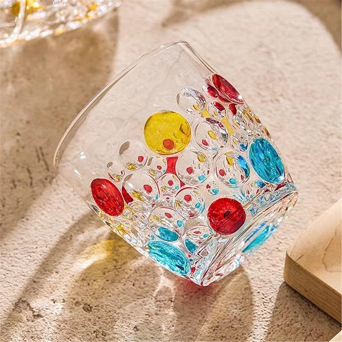 drinking glassware 10.5oz Drinking Glasses Handmade Multicolor Glassware(Multi-colored) - Image 3