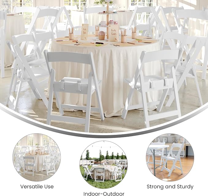 Flash Furniture Hercules Series Kids Padded Folding Chairs for Children, Children's Event Seats with 264-lb. Static Weight Capacity, Set of 11, White | White Vinyl Padded Seat - Image 5
