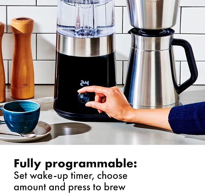 OXO Brew 9-Cup Drip Coffee Maker – Programmable Machine, Stainless Steel | Stainless Steel, Single Serve Or Full Carafe Option, SCA Certified Home Brewer, Temperature Controlled, Rainmaker Shower Head - Image 5