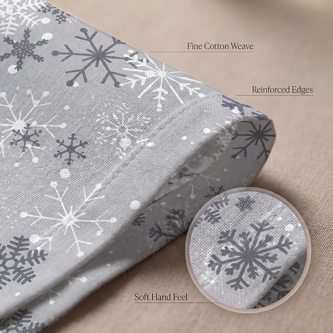 Urban Villa Cloth Napkins Cotton 20x20 (Set of 12) Grey Snow Flake - Image 5
