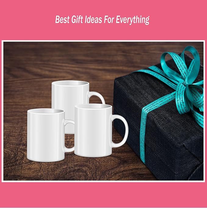 RAINBOWTIE Sublimation Mugs Blank, 12PCS White Coated Ceramic Coffee Cup | White Coated Ceramic Cup for party,casual dringking water,juice,milk,latte - Image 5