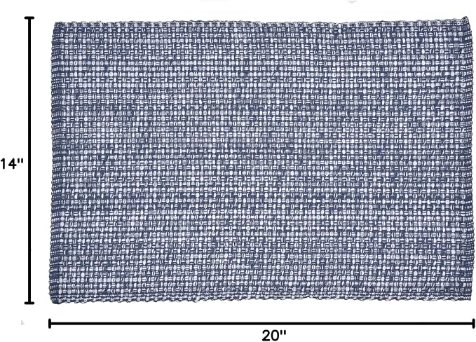 Urban Villa Two Tone Placemat Cotton Tablemat 14x20 (Set of 6) Blue White - Image 9