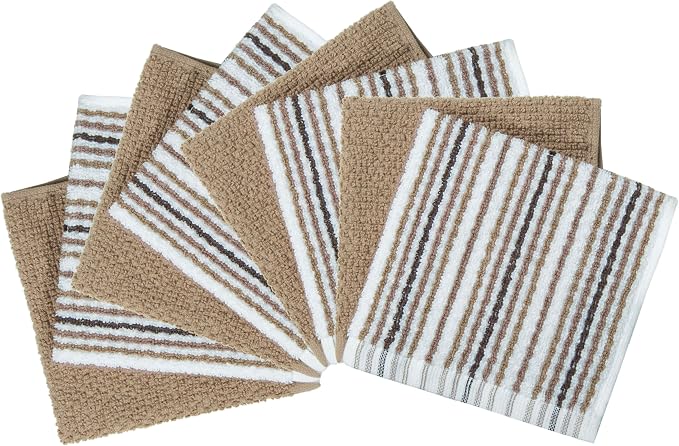 Bumble Dish Cloths 8-Pack, 100% Cotton Kitchen Towels, 12"x12" Tan | 430 GSM Soft Dish Towels for Kitchen, Highly Absorbent & Durable Kitchen Rags for Washing Dishes - Image 2