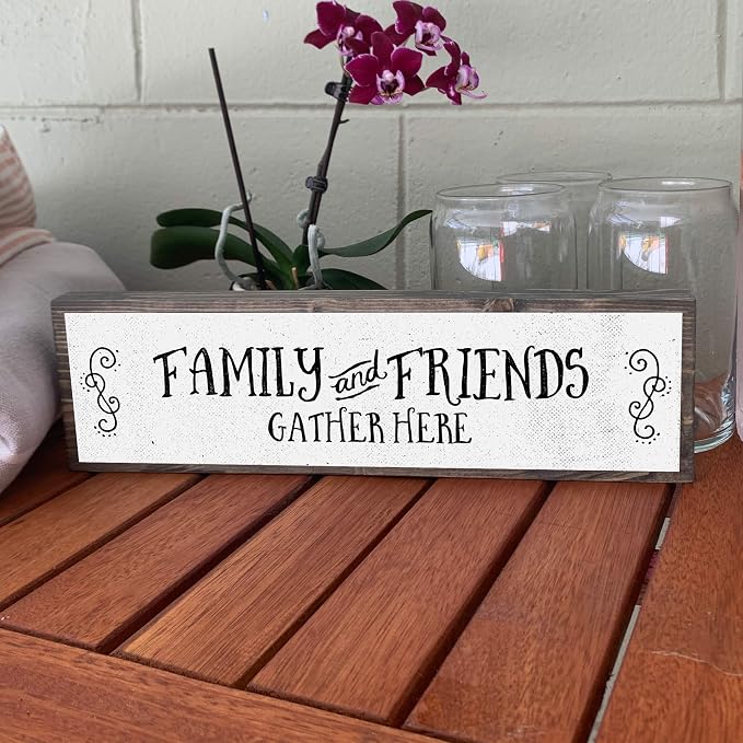Kitchen Wood Signs (Medium - Wood And Metal, Family And Friends Gather Here) - Image 9