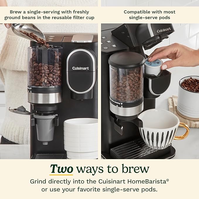 Cuisinart Single-Serve Coffee Maker + Coffee Grinder with 8 oz., 10 oz., and 12 oz. Serving Size, Compatible with Single-Cup Pods, 48-Ounce Removable Reservoir, Stainless Steel, DGB-2 | Serving Size, Single-Cup Pods, 48-Ounce Removable Reservoir, DGB-2 - Image 3