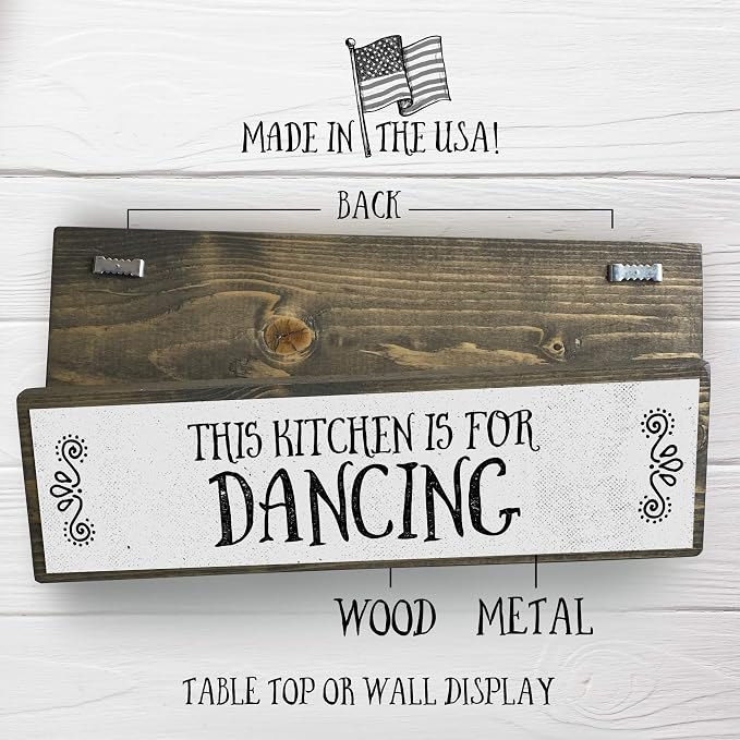 Kitchen Wood Signs (Medium - Wood And Metal, This Kitchen Is For Dancing) - Image 2