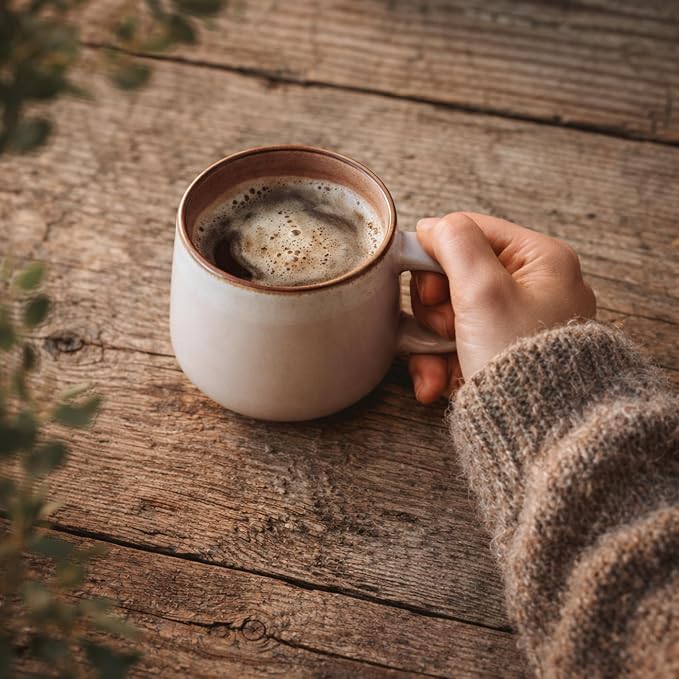 Ava Nord Stoneware Ceramic Coffee Mugs Set of 4-12 oz - Rose Sand | Lead-Free, Non-Toxic, Freezer - Microwave & Dishwasher Safe, Comfortable Handle, Aesthetic Nordic Design for Tea, Latte - Image 9