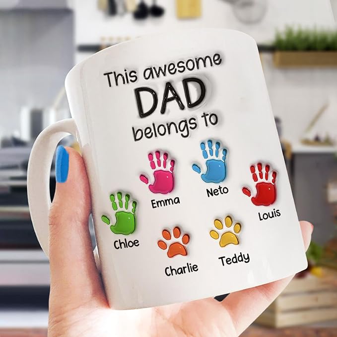 LOVELYPOD Custom Dad Mug with Kids Names, Father's Day Gift, Papa Mug for Men, Coffee Cup for Dad, Father's Day Mugs - Image 2