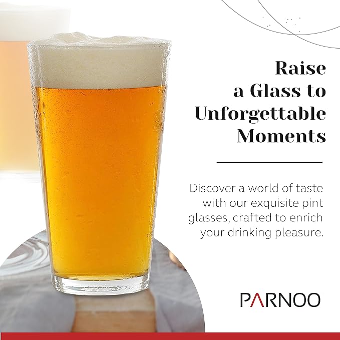 Bulk Classic Premium Beer Pint Glasses 16 Ounce – Set Of 12 Highball Cocktail Mixing Glass – Perfect for Cold Beverages, Soda, Water - Used in Bar, Restaurant - Image 2