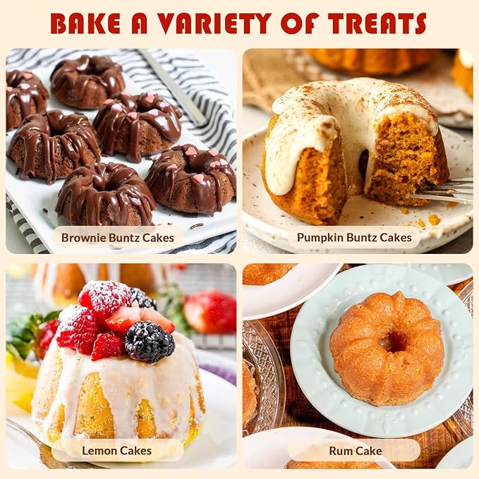 HKNMTT 2Pcs Mini Buntz Cake Pan 6-Cavity Non Stick Baking Molds 3 Shaped | Food-Grade & BPA Free Silicone, Oven Safe, for Baking Cakes, Jelly, Brownie - Image 6