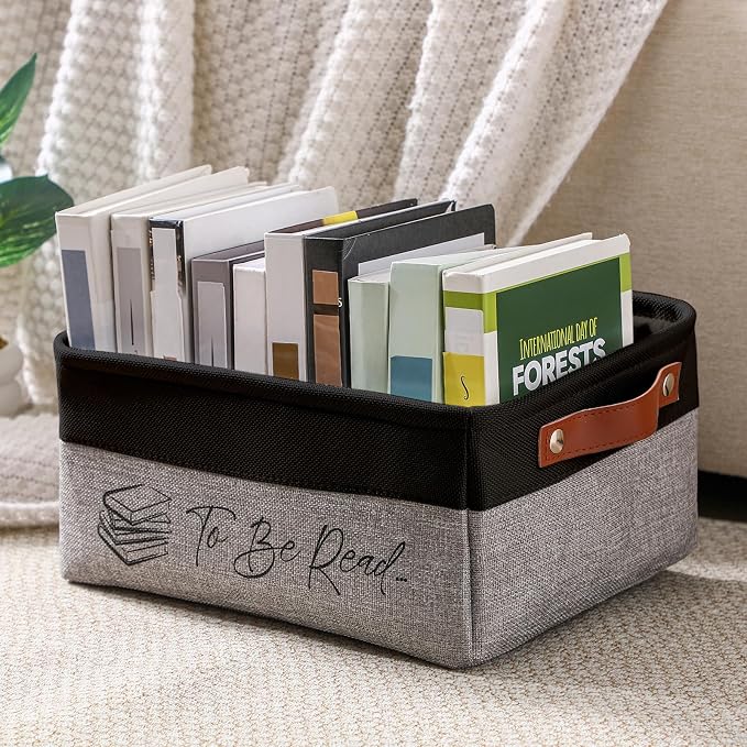 Marsui Book Lover Gifts TBR Book Storage Basket to Be Read List Storage Bin Bookish Accessories Bookworm Gift for Club Members Student Teacher Reading Accessories - Image 7